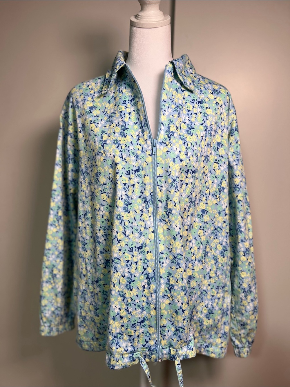 BonWorth Light Blue Floral Zip Jacket